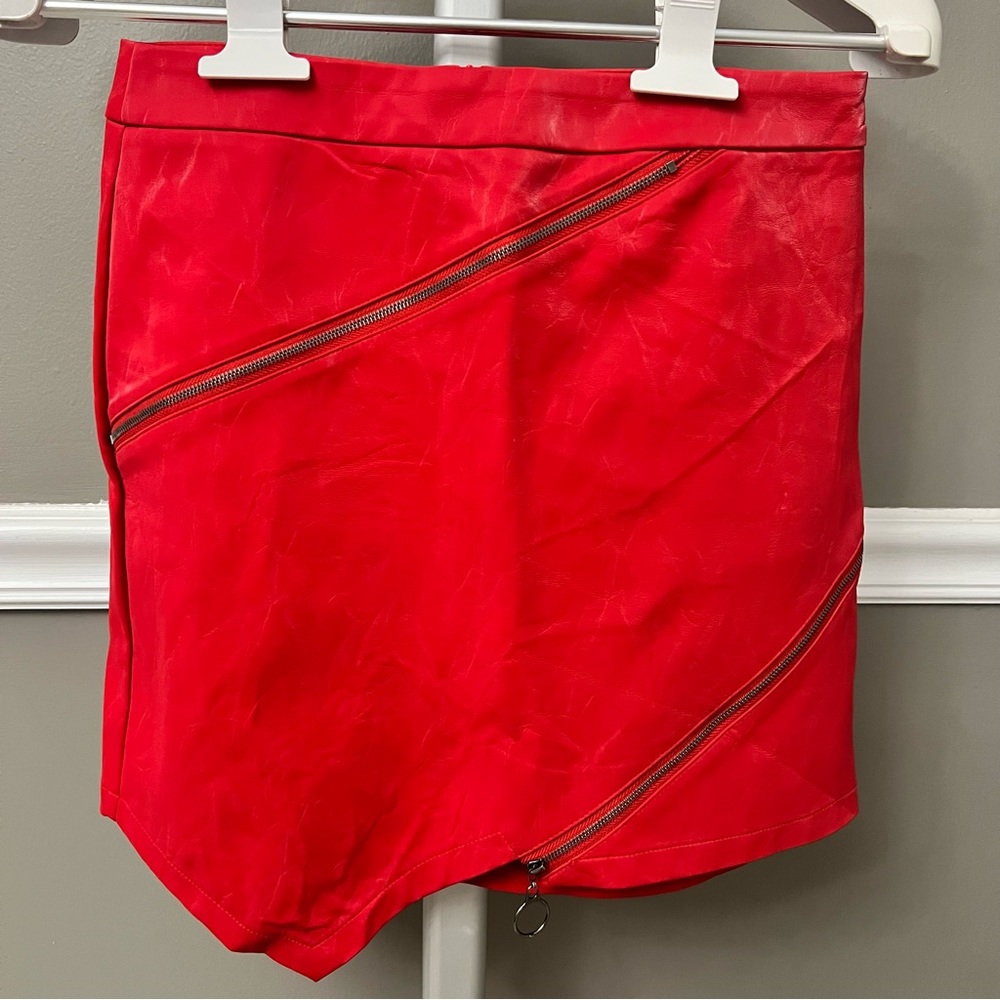 Faux leather skirt